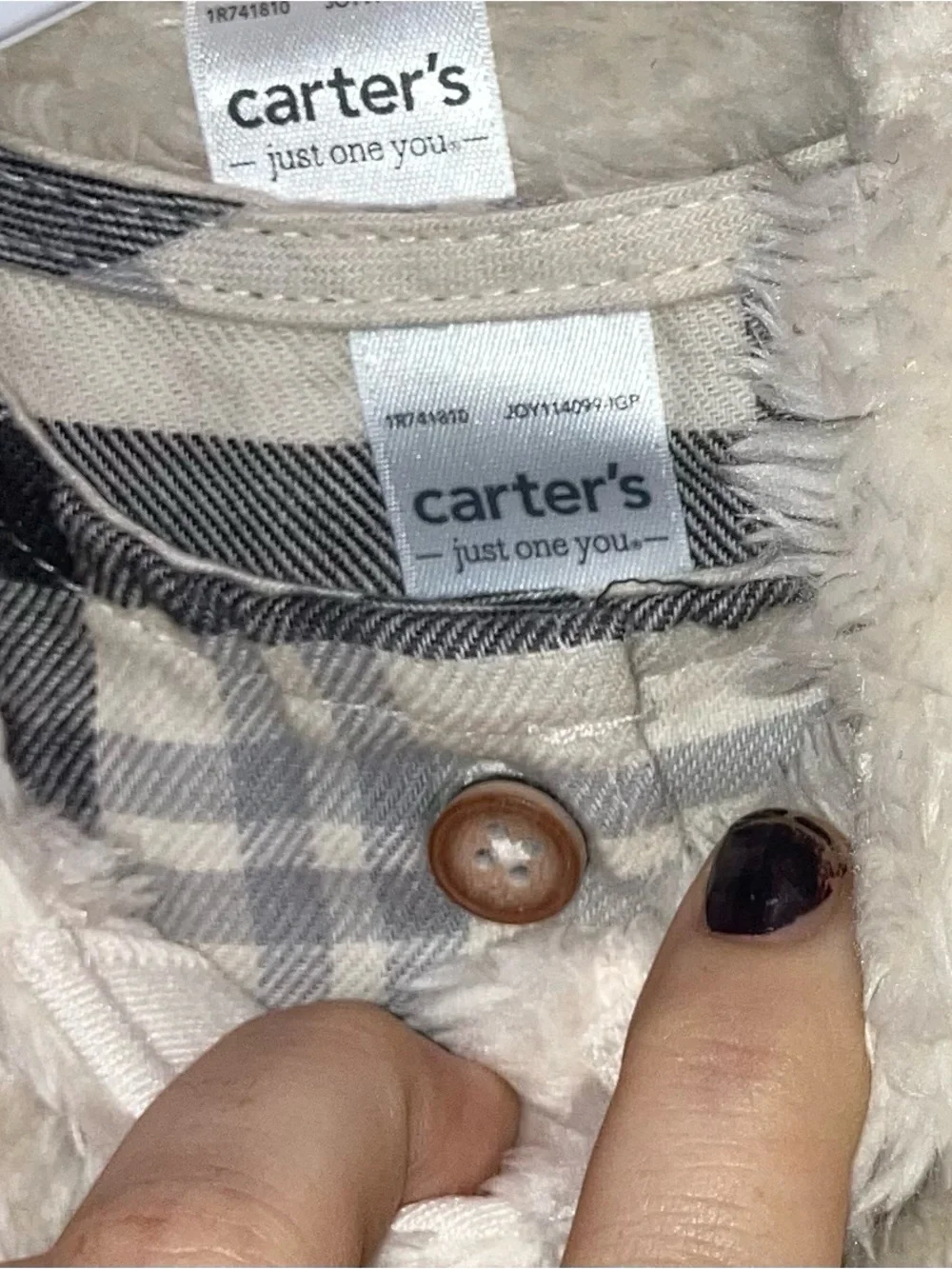 Carter's Just One You® Baby Girls' Plaid Vest Dress - Cream/Gray Size 3 Months